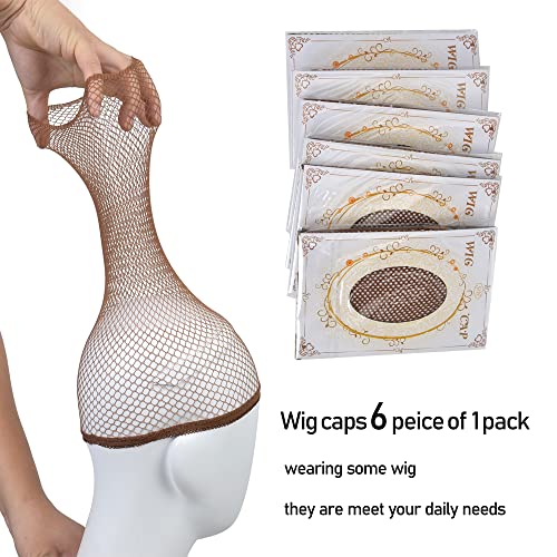 Siyi Wigs Caps 6Pcs Of Pack Natural Nude Wigs Cap For Hair, Dark Brown Mesh Wig Caps For Black Women #TOP6