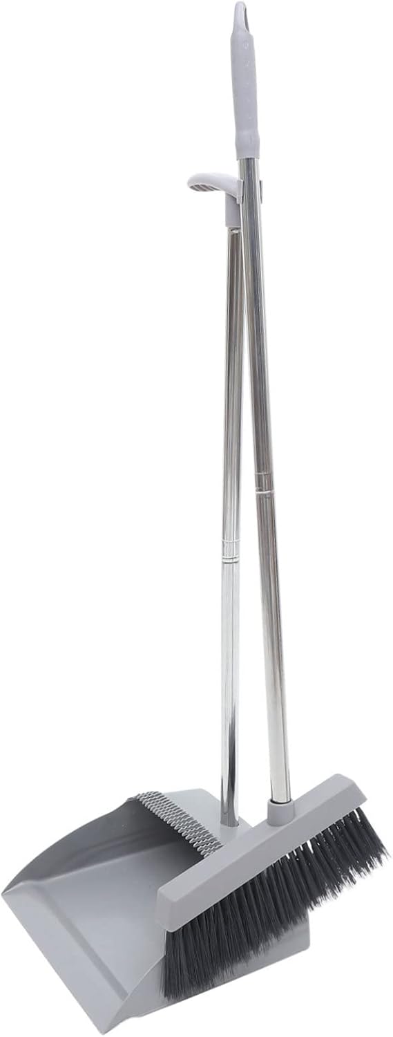 Soft Bristle Broom and Dustpan Combo Durable Cleaning Tool for Home Office Long Handle for Easy Sweeping Style for Versatile Use