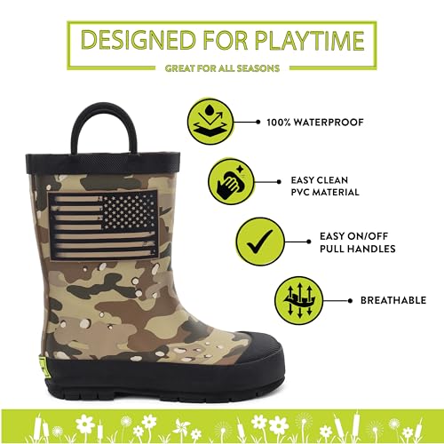 Image of Western Chief Kids Ladybug Rain Boot(Toddler /Little Kid /Big Kid) | Built for outdoor play, pull-on loops for self-dressing, comfort EVA insole, rubber traction outsole, toddler to big kid size