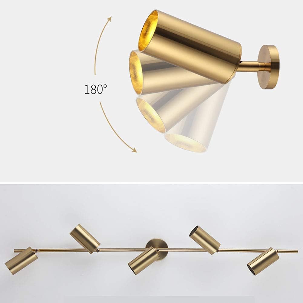 Spots dorés, spots rotatifs, lumières de rail, lumières de fond de luxe, lumières de plafond - Doré - 5 têtes