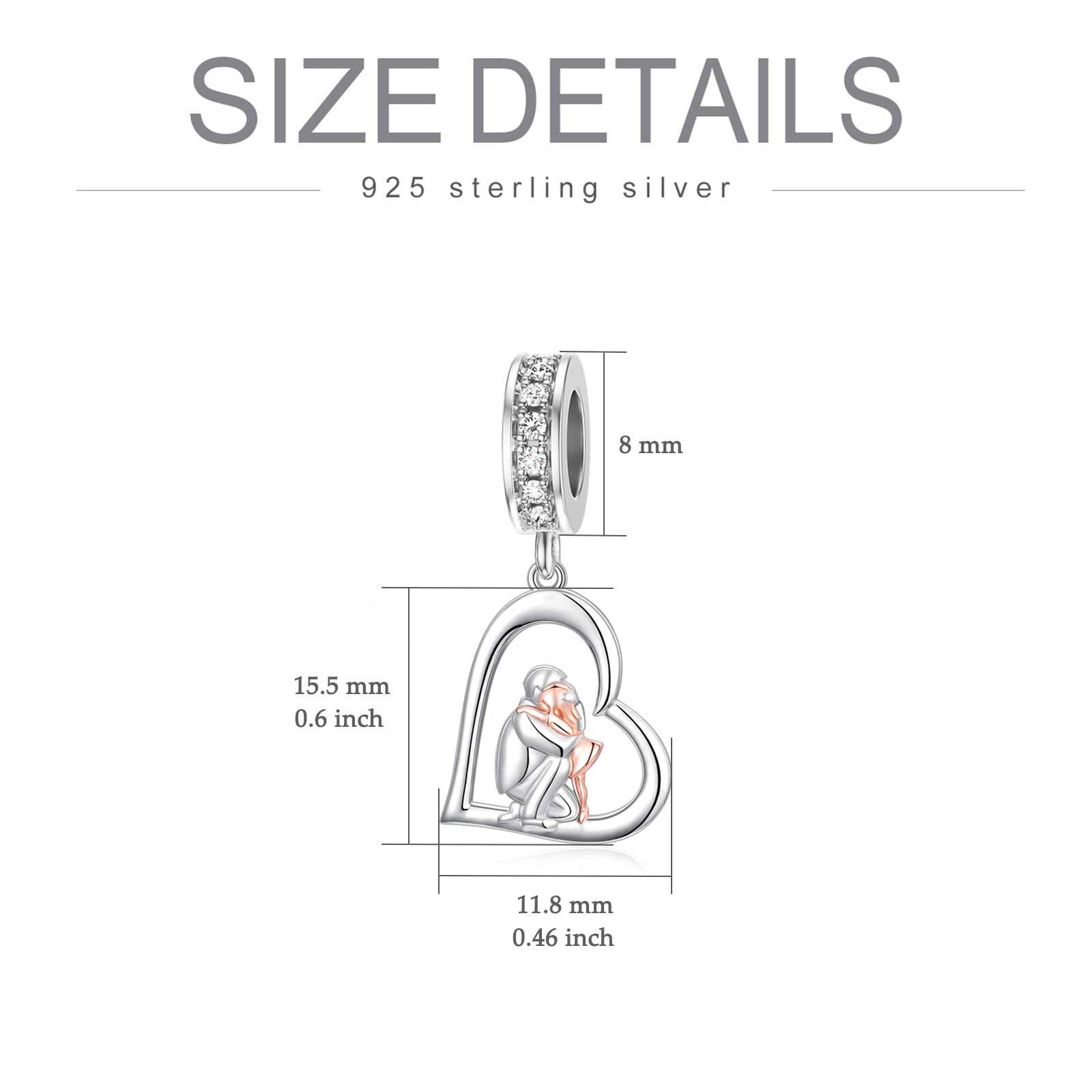 Encanto de la hija del padre Fit Pandora Charms Pulsera Encantos de plata esterlina para pulseras Cumpleaños Regalos del día de San Valentín para los amantes de la madre de la hija