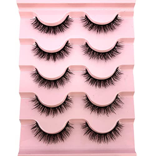 HBZGTLAD New Manga lashes 5 pairs natural false eyelashes fake lashes long makeup 3d mink eyelashes extension mink eyelashes for beauty… (FM-2)