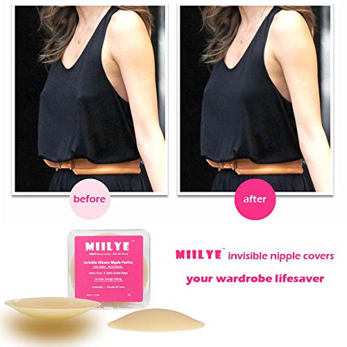 image for MIILYE Large Nipple Covers, Silicone Pasties Sticky Nipplecovers Adhes