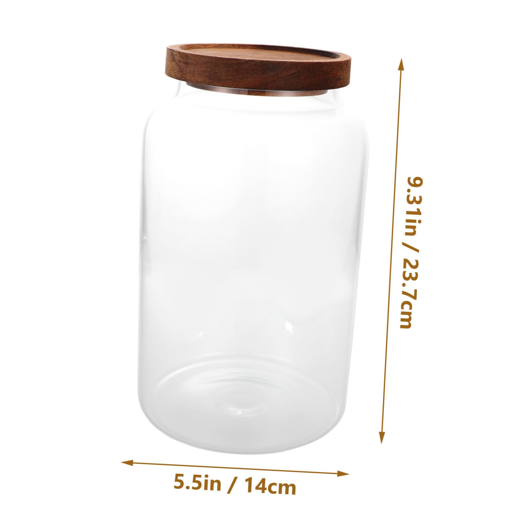 GALPADA 2,8l Glas Vorratsglas mit Holzdeckel Luftdichter Haushaltsbehälter zur Aufbewahrung und Frischhaltung von Getreide und Tee in Küche