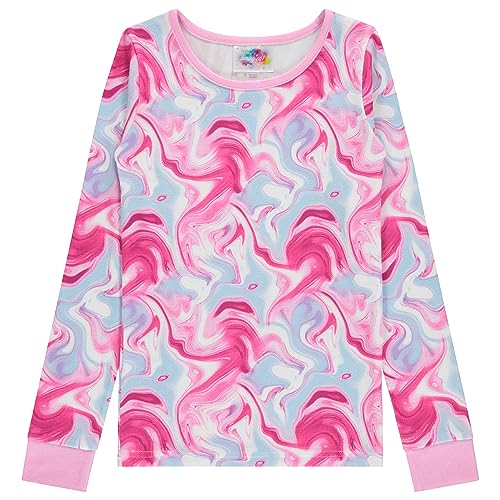 BTween 4-Piece Girls Pajamas, Long Sleeve Tie Dyed Girls Pajamas2