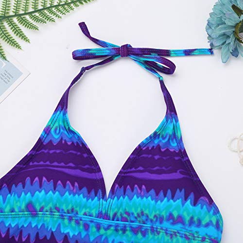 Image of Aislor Kids Big Girls Two-Piece Tankini Outfits Halter Top with Bottoms Swimsuit Bathing Suit