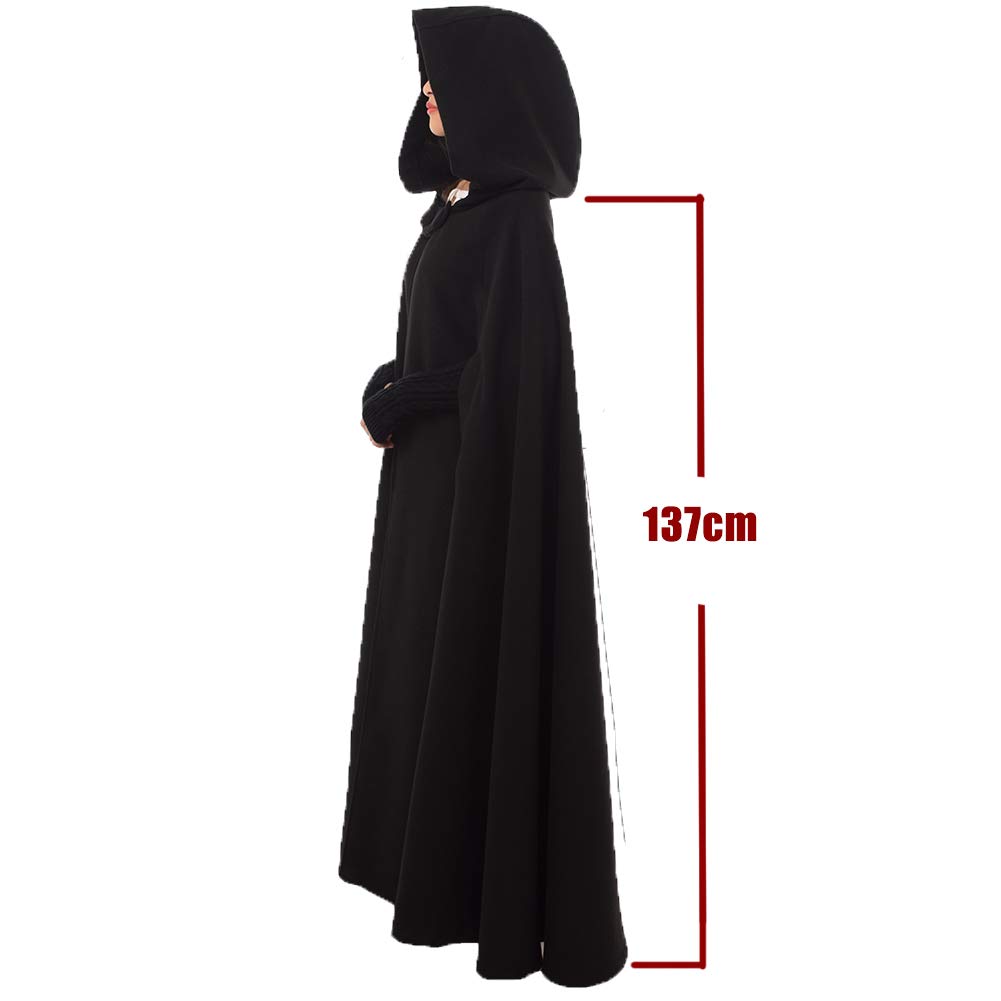 GRACEART Mittelalterliche Unisex Vampir Umhang Gothic Cosplay Kostüm, Robe mit Kapuze Cape Mantel Umhang Poncho