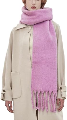 Miniatura 112 de Bufanda grande y gruesa de gran tamaño, esponjosas, de lana grande, gruesa, cálida para invierno