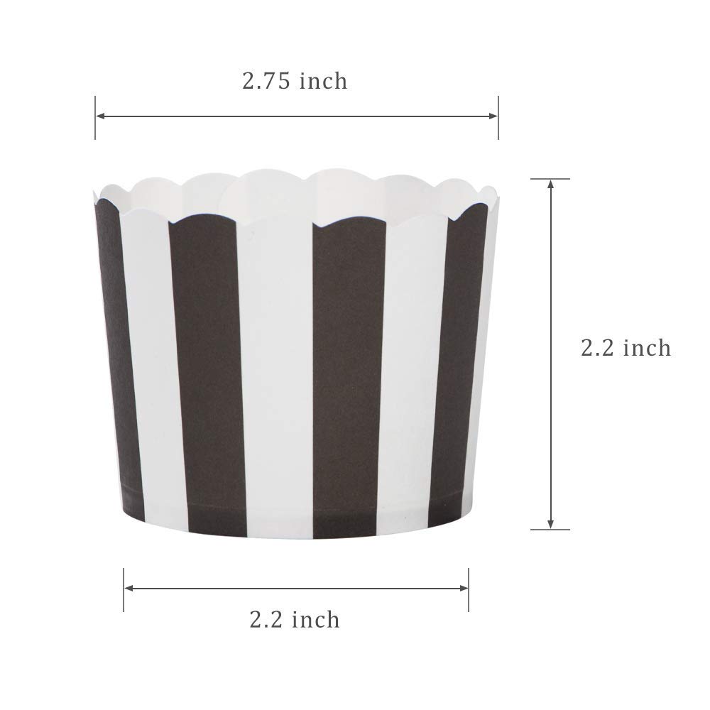 Webake Papierowe foremki do muffinek, 50 sztuk, białe i czarne, do muffinek Bronnie Cupcake