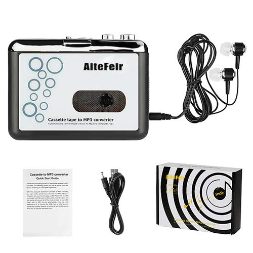 Feir Cassette Converter Portable Cassette to MP3 Converter Stereo USB Cassette Digital Tape MP3 Music Player to MP3 Format with Headphones No PC Required - Thumbnail 4