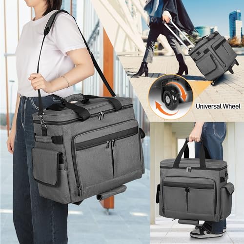 Trunab Rolling Scrapbook Tote Grey