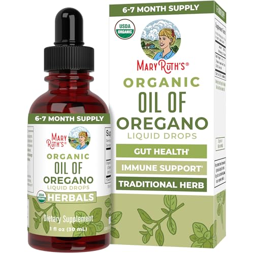 MaryRuth Organics Oregano Oil Drops | 6 Month Supply | USDA Organic Oil of Oregano Liquid | Herbal Blend for Immune Support | Digestive Health | Overall Health | Vegan | Sugar Free | Non-GMO | 1 Fl Oz