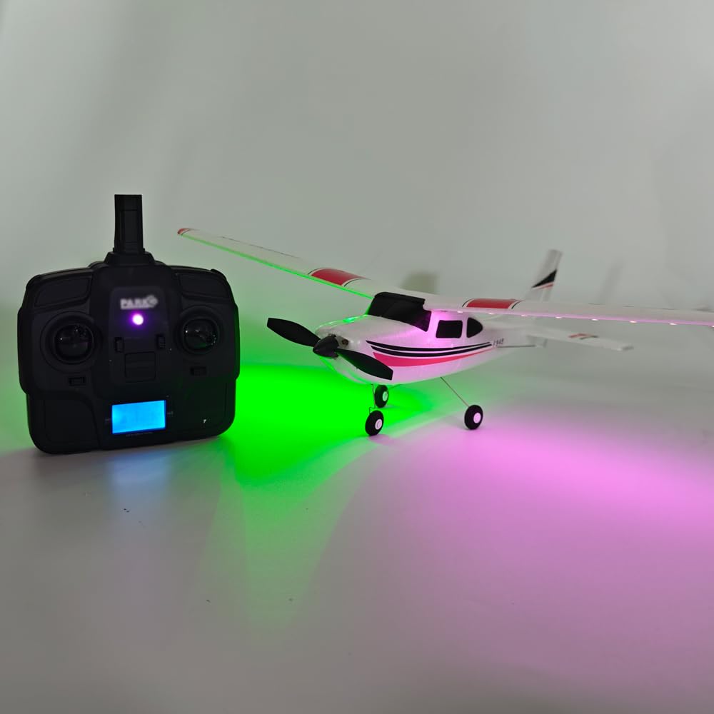 F949 RC Flugzeug 3D/6G 3CH Ferngesteuertes Flugzeug mit 720 Motor CESSNA-182 Outdoor Flugzeug Ferngesteuert für Erwachsene und Anfänger (LED 2BSL+Motor)