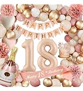 Oro & Nero 44 ° compleanno Decorazioni per le donne - 40 Numero Palloncini, Striscione, Tende foil, Palloncini, Pom Poms - 44th Party Supplies - Italia