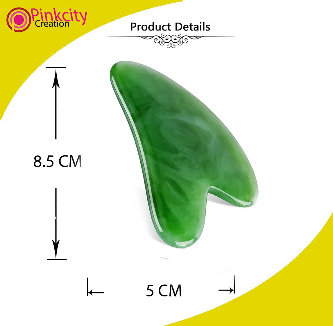 Gua Sha Strumenti per il viso, Gua Sha Trigger Point Massaggiatore Strumento con Bordo Liscio per Terapia Fisica e Terapia di Agopuntura SPA, Guasha Verde Utilizzato per Viso