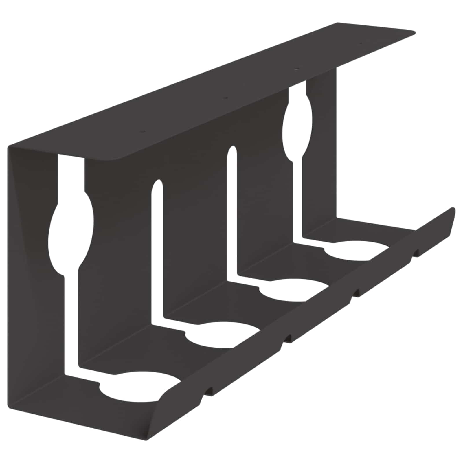 Gestione dei cavi sotto la scrivania, set da 2 pezzi, vassoio per organizzare i cavi per ciabatta elettrica e adattatore, in acciaio, nero, 43 x 10 x 15 cm
