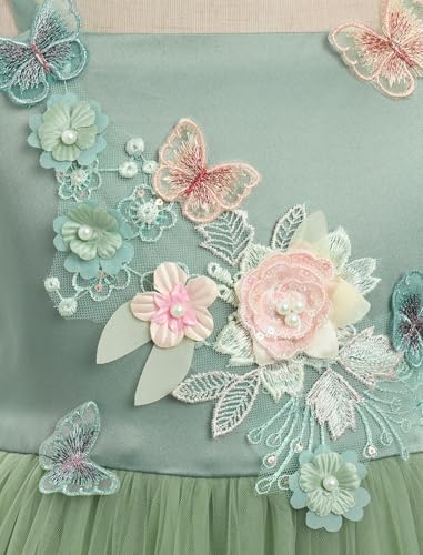IDOPIP Pageant Dress for Toddler Girls Embroidery Flower Girl Butterfly Birthday Dress Baby Wedding Tea Party Tulle Tutu Gown4