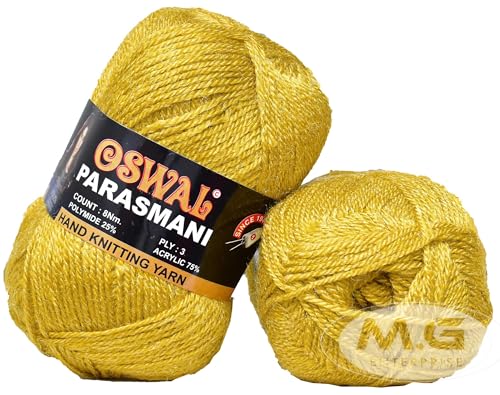 Image of M.G ENTERPRISE Parasmani MustardWool Yarn 200 Soft Craft Yarn for Crochet, Knitting & Hobby Craft