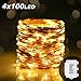 Produktbild KooPower 4Stk 100LED Batterie Lichterkette mit Timer,11M 8 Modi Außenbeleuchtung Kupferdraht Wasserdichte IP65 Licht für Innen/Außen Dekoration,Hallowee,Weihnachtstag,Hochzeit,Schlafzimmer,Garten,DIY