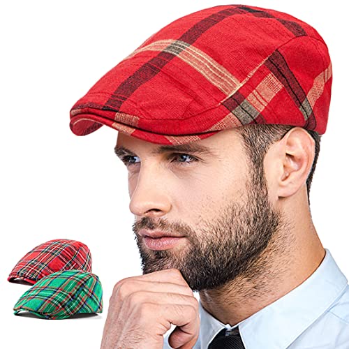 Image of LADYBRO 2-Pack Unisex Flat Cap Newsboy Hats for Men Women Casual Adjustable