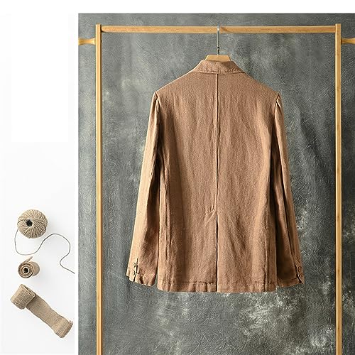 GIBZ Men's Linen Blazer Jacket Two Button Casual Unlined Sport Coat Slim Fit Lightweight 6