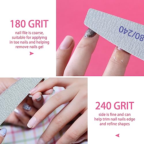 Foto von URAQT 16 Stück Nagelfeilen 180/240, Nagelfeilen Doppelseitige, Doppelseitige Einweg Nagelfeile, Nagelfeilen für Gelnägel, Nagelfeilen Einweg, Kern in Lila Gelnägel Werkzeuge & Zubehör(Weiß)