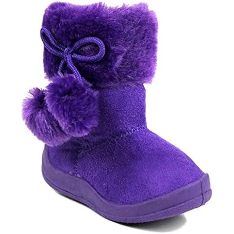 Kali Footwear Little Girl's Bany Flat Pom Pom Ankle Boot 7 Purple Cover
