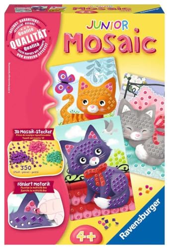 Ravensburger 18353 Mosaic Junior Kätzchen, DIY für Kinder ab 4 Jahren