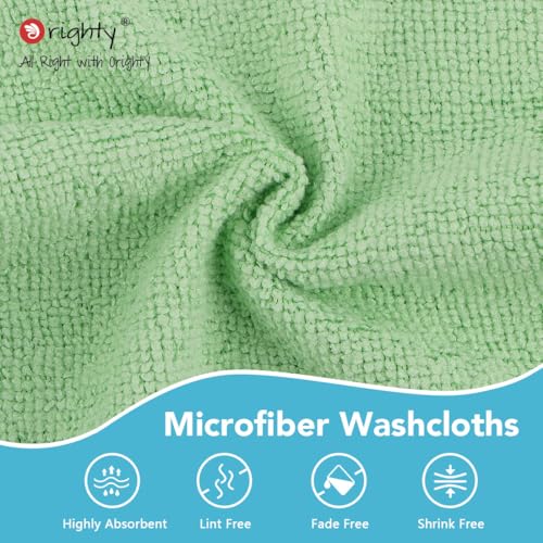 Image of Orighty Microfiber Washcloths 400 Pack, Highly Absorbent and Soft Feel Face Cloths, Multi-Purpose Wash Cloths & Hand Towels for Bathroom, Hotel, Spa, and Gym, 12x12 Inch, Multicolor