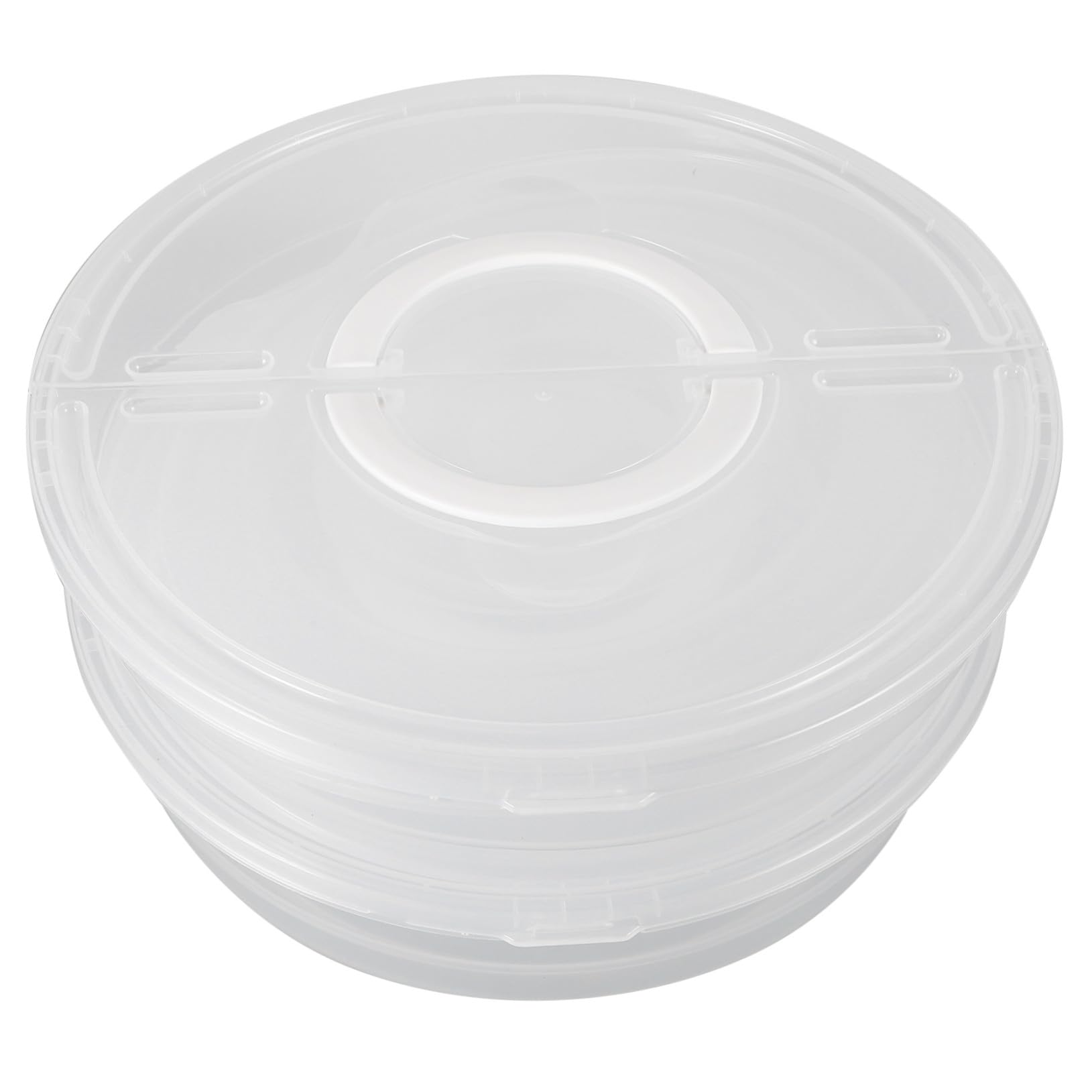 Cabilock 2 piezas Contenedores para Alimentos con Tapa y Asas de Unidades Recipientes Transparentes para Tartas Pizzas Tortillas y Repostería Almacenamiento Seguro y Portátil