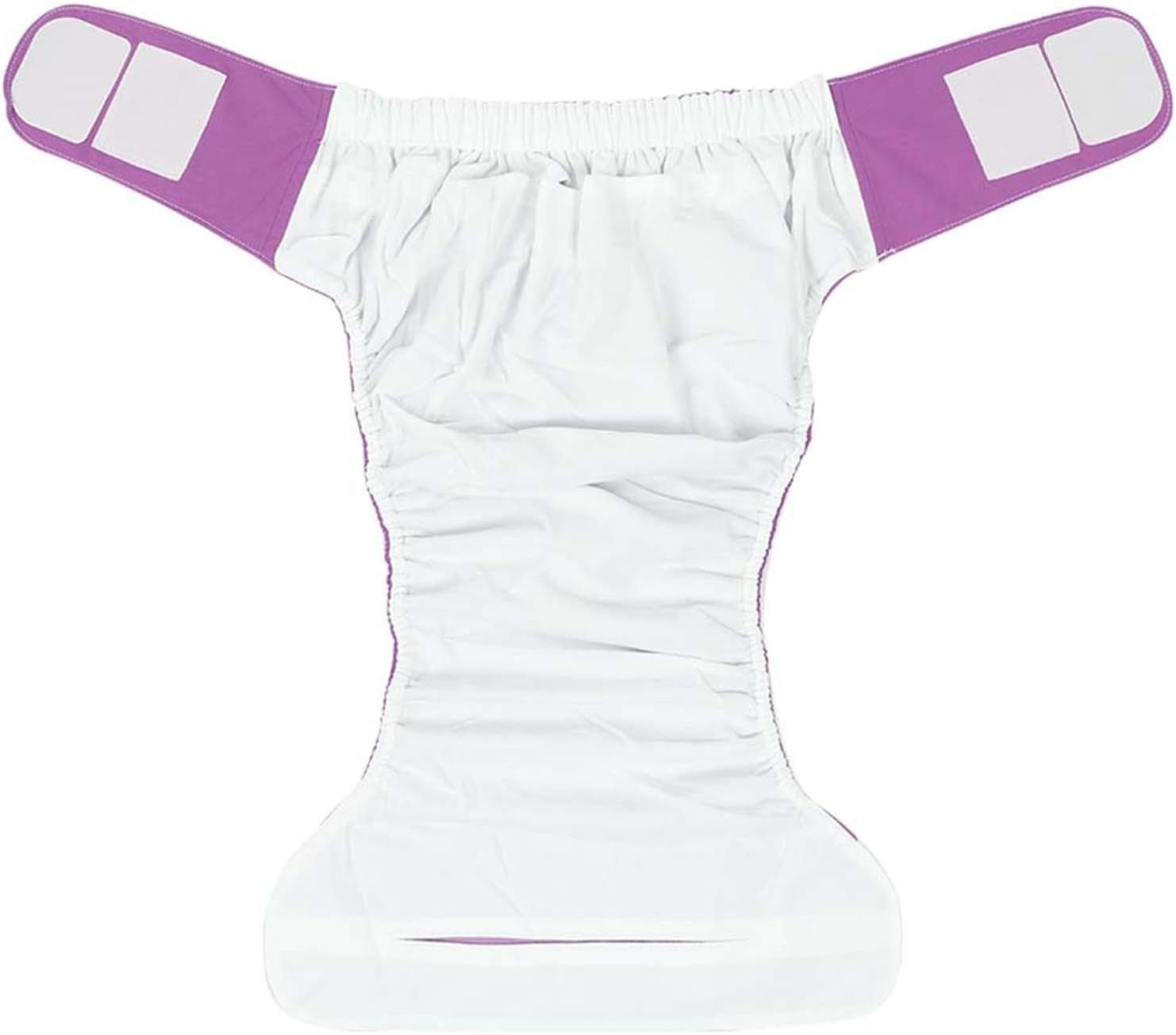 Couches en tissu réutilisables pour adultes, imperméables et lavables pour incontinence, pour femmes et hommes (violet)