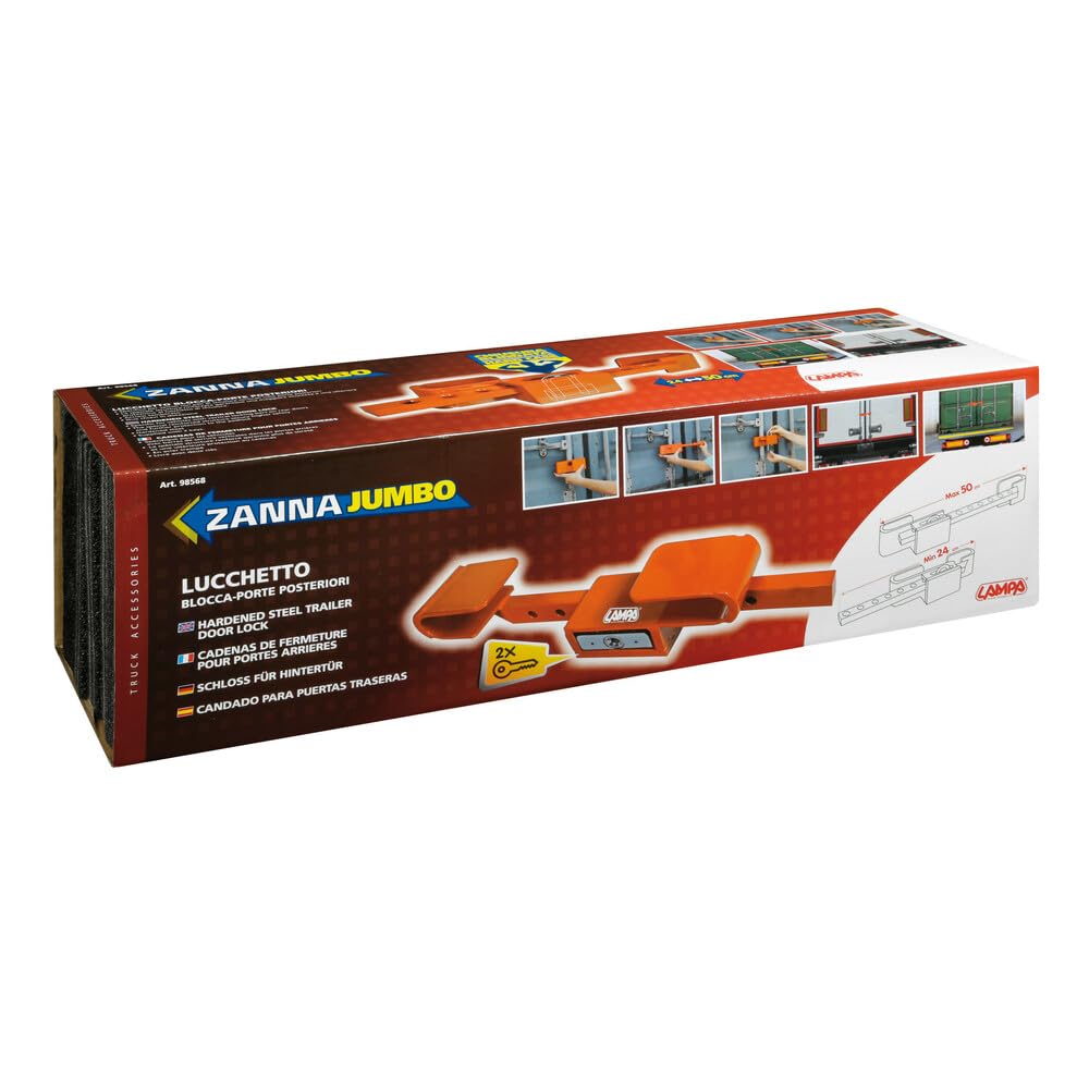 Lampa 98568 Zanna Jumbo, lucchetto blocca-porte posteriore camion in acciaio temprato