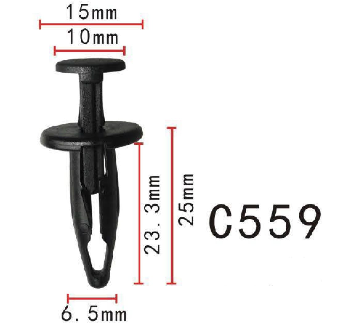 Autobahn88 Clip-Type Push-in Rivet Clip for Front Bumper, Compatible