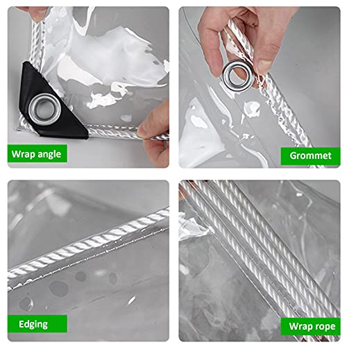 Lona transparente a prueba de lluvia PVC plástico impermeable carpa 7