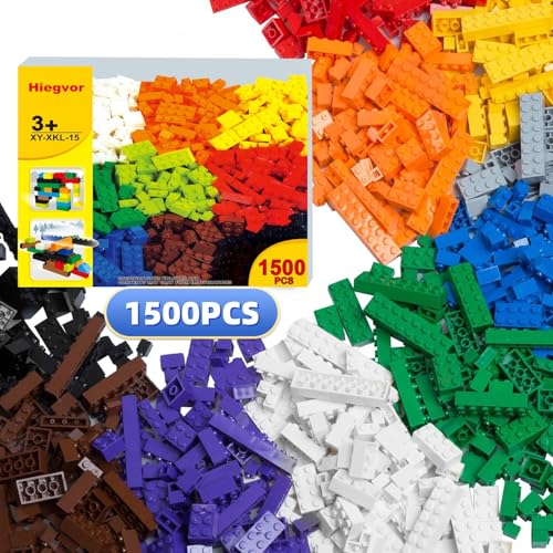 Hiegvor 1500 Classic Bausteine Teile,Basic Building Bricks Set,Bulk...