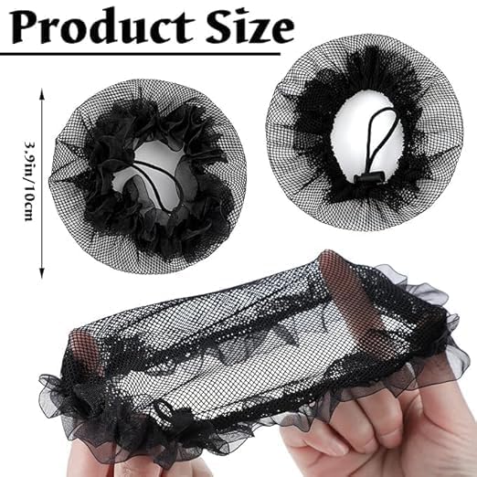 Styling Jali Bun Reusable Invisible Elastic Nets Juda Maker Easy to Use Ballet Hair Nets Cover Hair Accessories for Women's and Girl's (Black) (Pack Of 3)