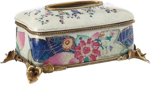GTHTUHFD Organizer Tissue Holder Tissue Box Ceramic With Copper Tissue Box Living Room Desktop Art Paper Box Bedroom Creative Paper Box Desktop Tissue Paper Holder