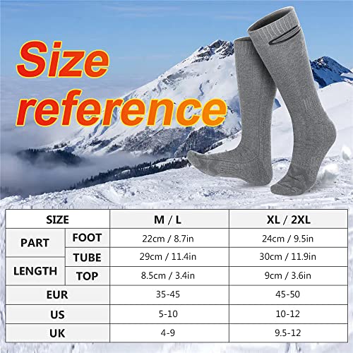 Chanarily Electric Heated Socks, Rechargeable Heated Socks Thermal Sock Heating Socks Foot Warmer Winter Warm Cotton Socks With 3 Heating Settings For Men Women Outdoor Sport - 2Xl #TOP5