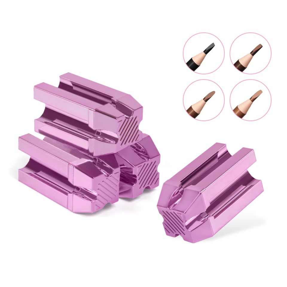 Healeved Eyebrow Pencil Sharpen Tool Makeup Pencil Sharpener Slot Flat Tip Eyeliner Sharpener Cosmetic Tip Grinder Cosmetic Sharpening Assistant Compact 1.57X0.78In