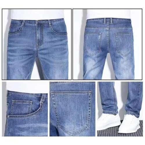 Men's Jeans Slim Fit Outside Denim Pants Business Daily High Waist Trousers Streetwear Jeans2