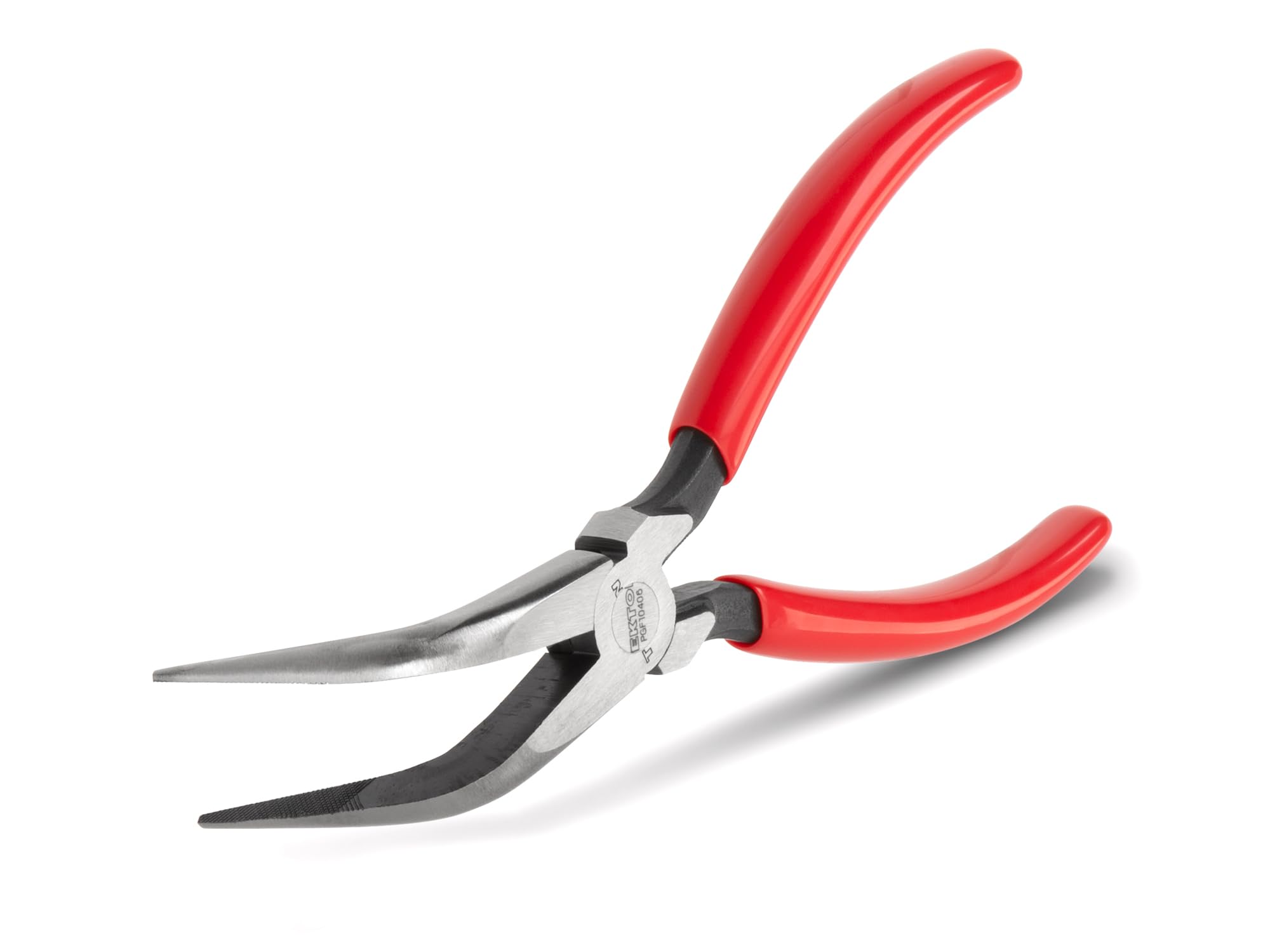 TEKTON 6 Inch 70-Degree Bent Serrated Jaw Long Nose Pliers