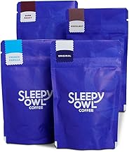 Sleepy Owl Ground Coffee Sampler Pack Of 4 | Fine Grind | Moka Pot, Home Espresso | Medium Roast | 4 Delicious Flavors | Freshly Roasted & Ground 200G | Directly From Chikmagalur, Packet