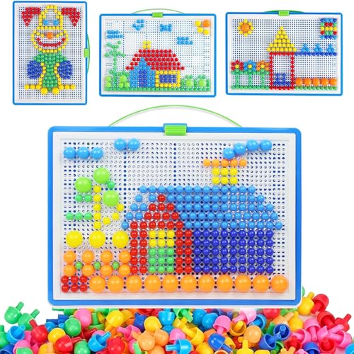 Jouets de Mosaique Enfant,296pcs Set de Création d'art 3D Puzzle Multi Motifs de Mosaïque Amusants à Créer,Jeux Educatif de Construction Colorée Créatif...