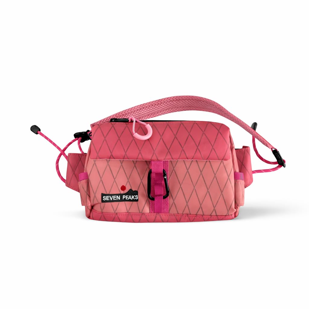 Seven Peaks Waterproof Anti-Theft Fanny Pack with Multiple Compartments, Adjustable Sports Waist Pack for Men and Women, Ideal for Travel, Running, Hiking and Cycling, Pink, 2-4 litros, Casual