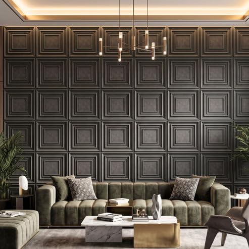 Image of Kayra Decor 3D PVC Wall Panels for Bedroom & Living Room | Accent Design | Nexa Gray Color | 19.7 x 19.7 Inch | Pack of 12 | 32.28 Sq Ft