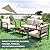 Outdoor Patio Furniture Sets of 4, Metal Patio Conversation Sets with Coffee Table, Outside Seating Furniture with Loveseat, 2 Chairs and Thick Cushions for Porch, Apartments, Deck, Bistro, Garden