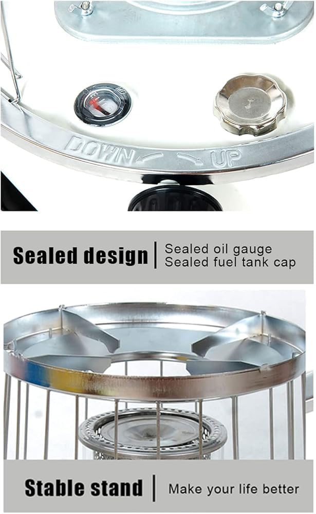 Tragbarer Kerosinofen Heizung, Campingkocher für Indoor Outdoor Camping Eisangeln Grill, Einstellbare Feuerkraft Surround Heizung