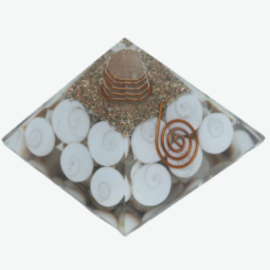 Crystal Divine Gomti Chakra Crystal Pyramid Vastu for Home Orgone Crystal Pyramid Showpieces for Home Decor Items Crystal Pyramid for Positive Energy Crystal Pyramid for Office Table Decorative Items