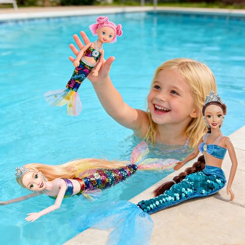 Set de muñecas sirena de 11.5 pulgadas con accesorios miniatura 7