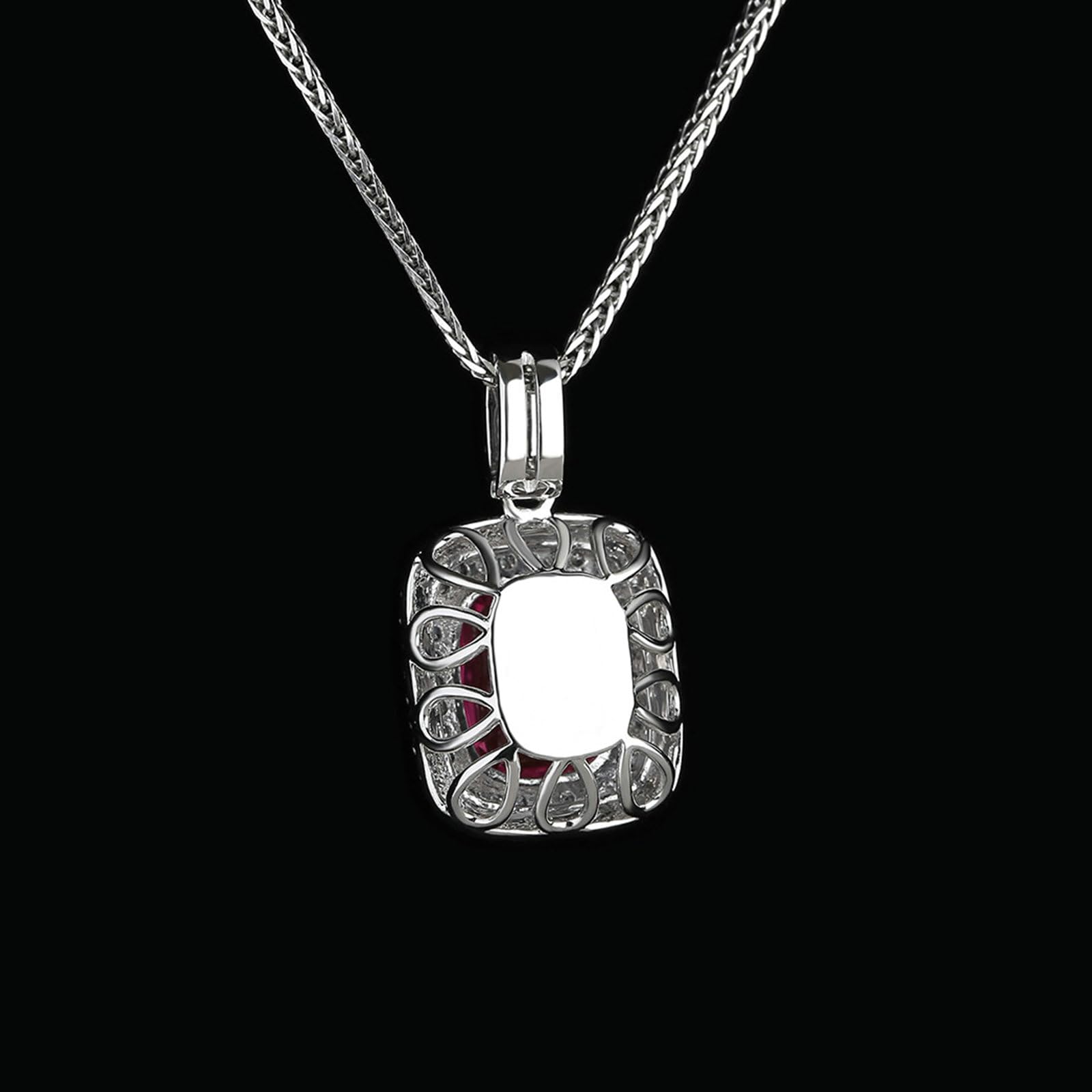 Collar para mujer de oro blanco 375 585 750 con espinela violeta 2